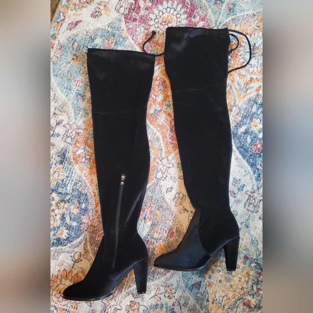 EUC - Tall velvety black boots...S.E.X.Y π’ - Picture 1 of 9